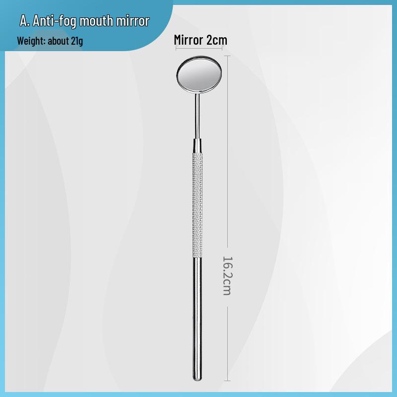 Dentist Tools Set: Stainless Steel Double-Ended Probe, Mouth Mirror, and Teeth Cleaning Kit