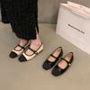 Women Flat Shoes Fashionable and Versatile Square Toe French Mary Jane Shoes Women New Summer Soft Soled Beanie Shoes2025