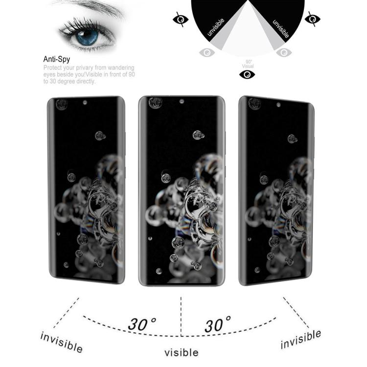 For Samsung Galaxy S20 Ultra 0.3mm 9H Surface Hardness 3D Curved Surface Privacy Glass Film