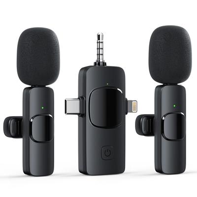 Pin Microphone with Sound Collection and Instant Noise Compatible with Smartphones and Plug No App Ideal for TikTok and Live Broadcasts 2-in-1 360°