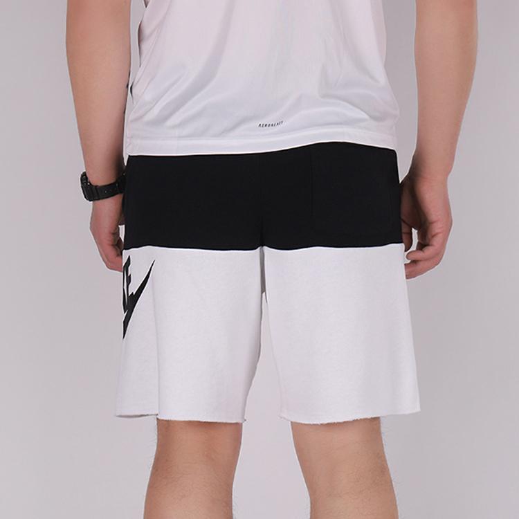 Nike Colorblock Large Logo Sports Shorts Men Bottoms Black White CJ4353-014