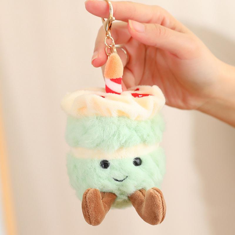 Cute Fun Cake Pendant Succulent Keychain Bag Pendant Simulated Cake Rag Doll Children's Gift