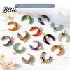 DIY Pendant Charm Gold-Plated Edging Crescent Horn Design Natural Imitation