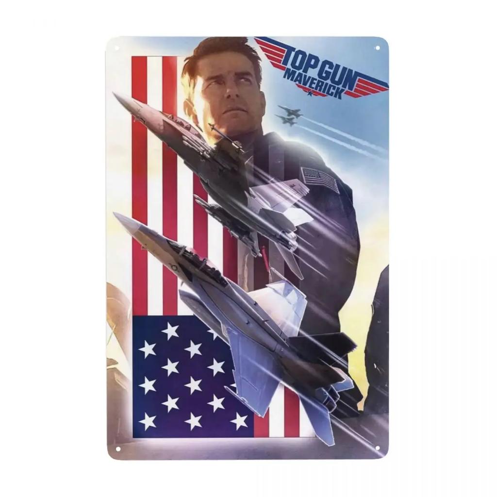 Retro Top Gun Maverick Tom Cruise TV Film Metalen Blikken Bord Rechthoek Aangepaste Borden Plaque Pub Café Tuin Muurkunst Decor