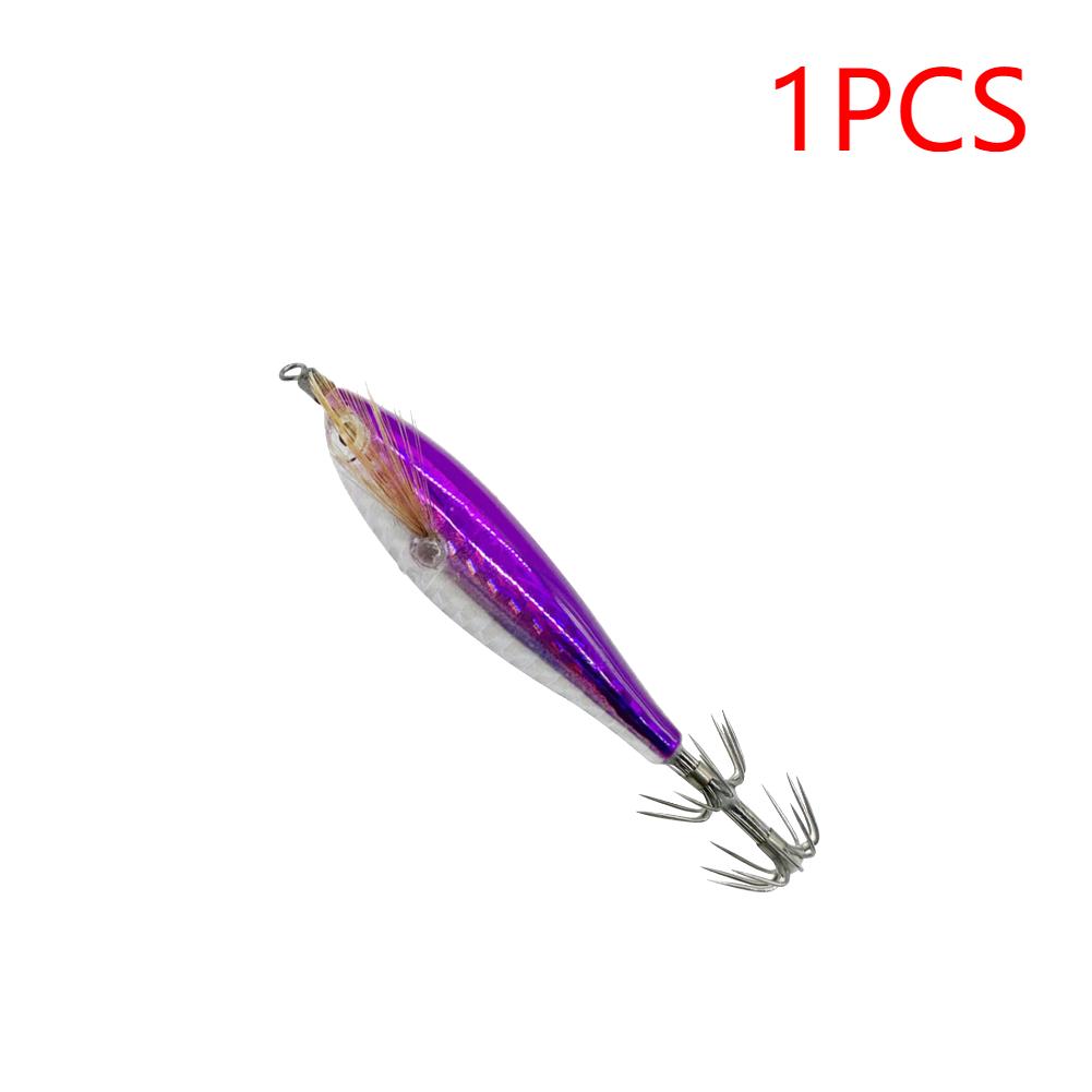 3/2/1PCS 5.5g Laser Luminous Floating Horizontal Wood Shrimp Egi Lure Squid Jigging Shrimp Hook Octopus Cuttlefish Fishing Baits