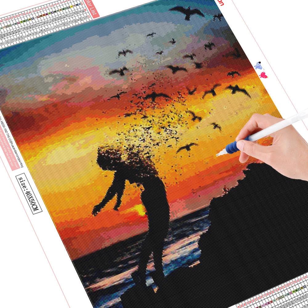 Kit fai da te per pittura a diamante 5D con numeri, teschi