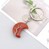Natural Stone Moon Keychain Keychain, Bag Pendant, Moon Keyring Pendant.