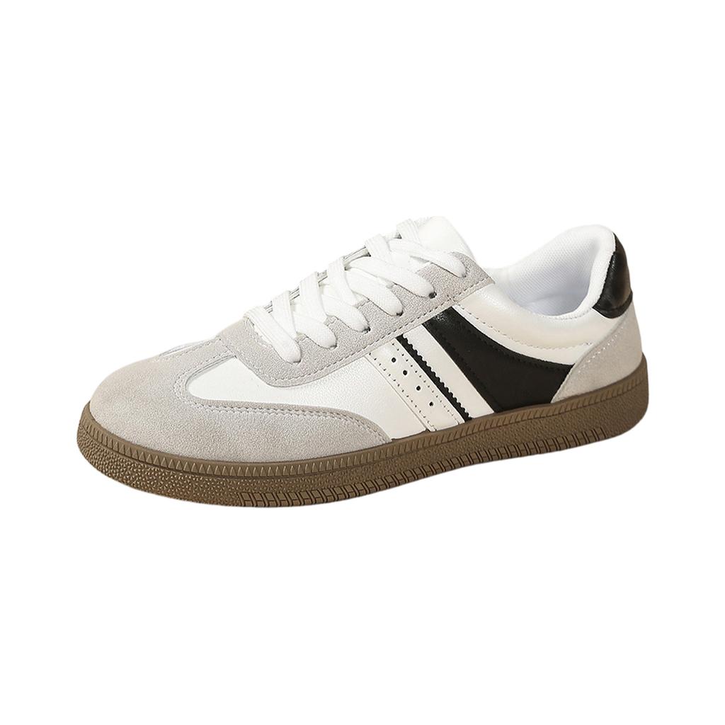 Women's Classic Retro Trainers With Rubber Sole Leather Casual Shoes Tennis Skateboarding Non- Trainers Fitness Walking And Everyday Use