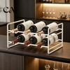 Stable Bottle Rack Iron Wine Rack, Curved Grooves, Countertop Cabinet Storage Shelf, Compact Kitchen Pantry Metal Holder, for Cupboard And Stand