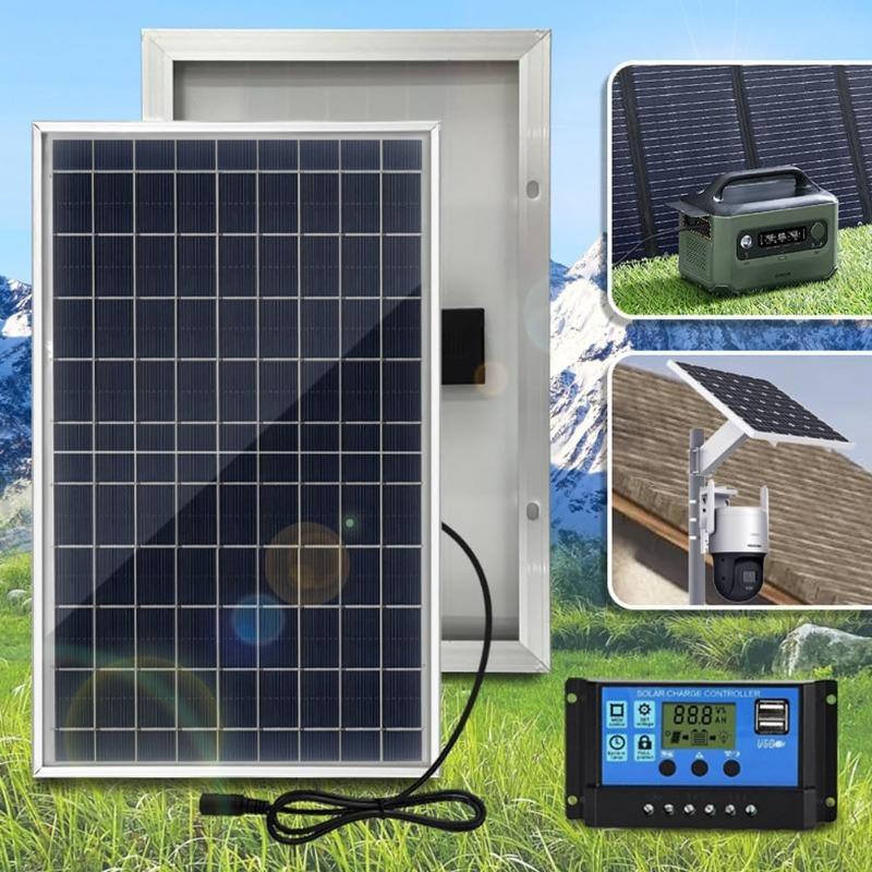 10W Polysilicon Solar Panel Set Solar Panel and Solar Recharge Controller Kit For Camping Traveling Car MobilePhone Outdoor Emergency Power Accessory