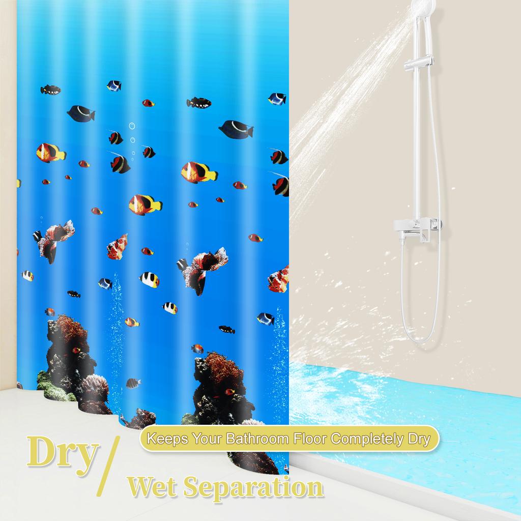 1pc Ocean Sea Life Shower Curtain Waterproof PEVA Beach Bathroom Accessories Personalized Design