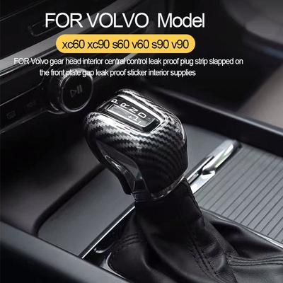 For Volvo Xc60 Xc90 S90 V90 S60 V60 Central Control Gear Head Decorative Cover ABS Carbon Fiber Pattern Gear Grip Accessories