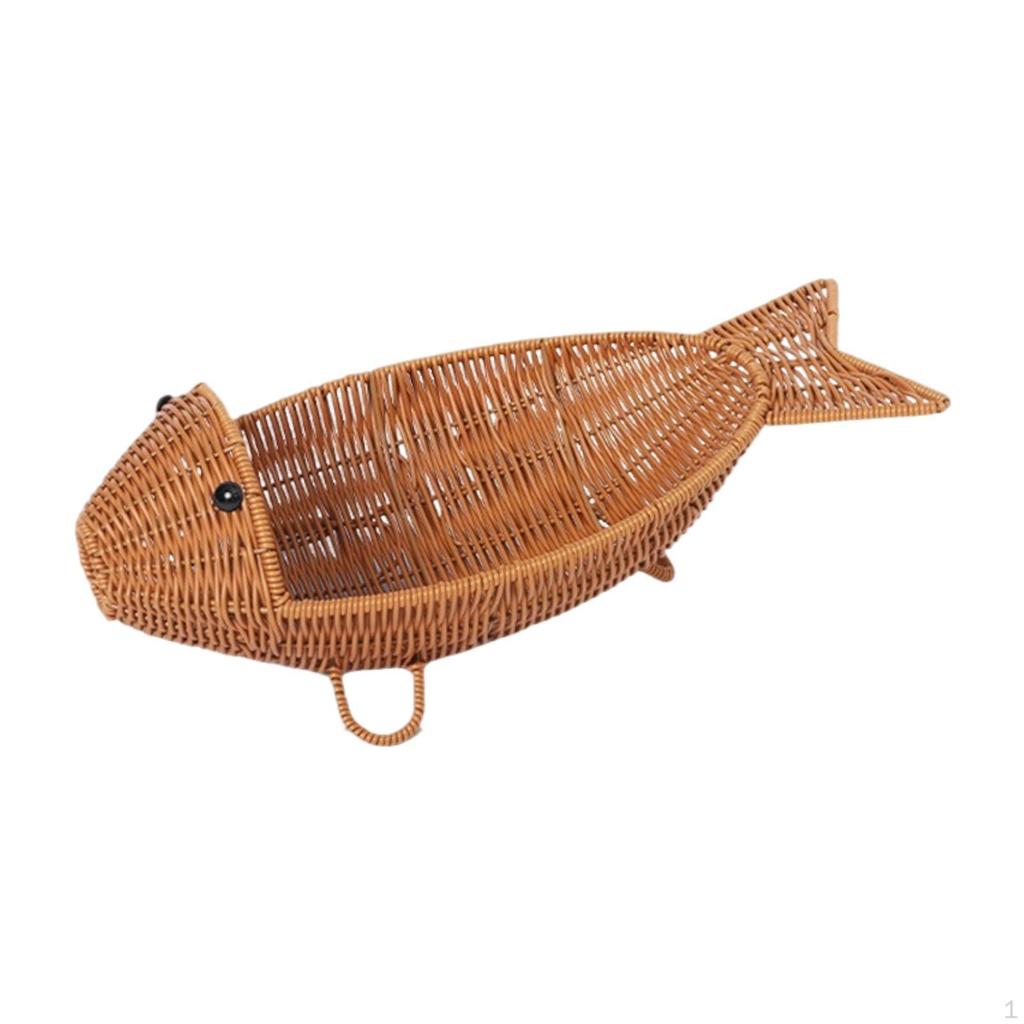 Umělý ratanový košík na ovoce, Úložný multifunkční, Dekorativní, Servírovací držák pro