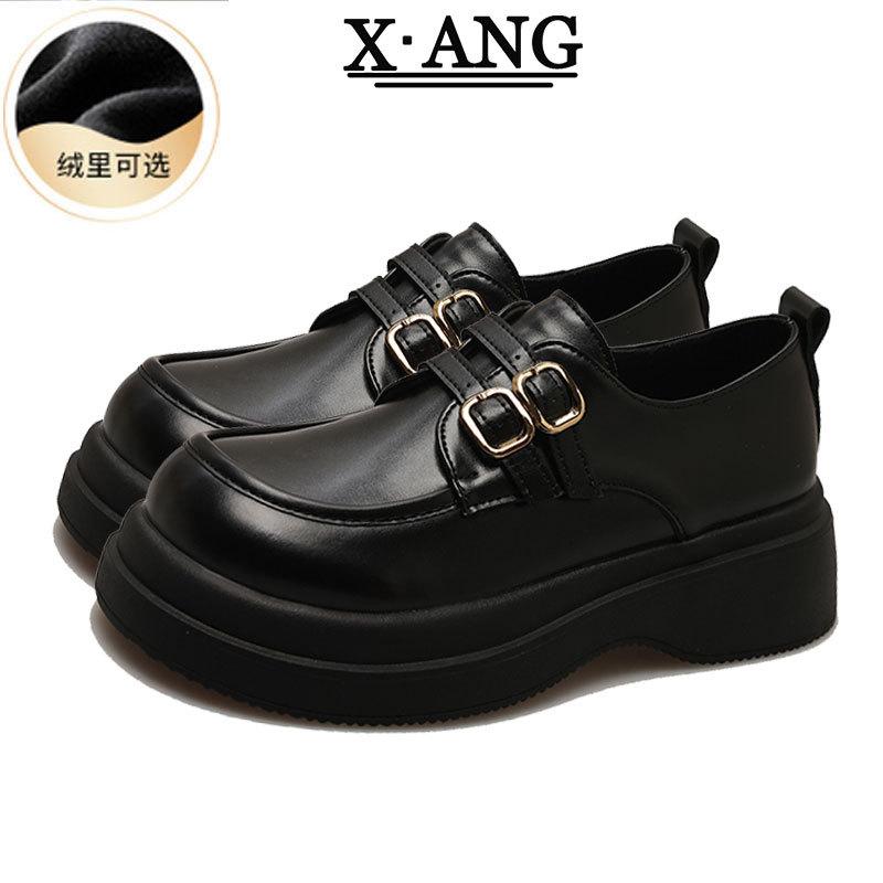 Leather Loafers Women's Shoes 2025 Spring New Small Leather Shoes Platform Mary Jane Shoes One Pedal Jk Single Shoes