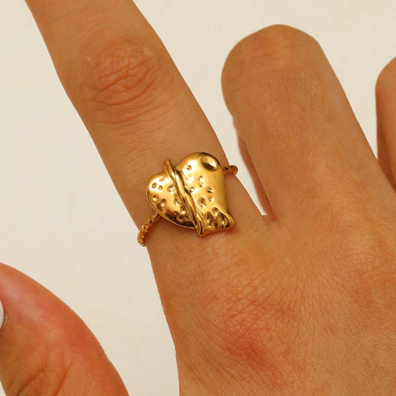 

Stainless Steel Heart Sun Open Rings for Women Fashion Gold Color Geometric Adjustable Couple Ring Zircon Accessories Gifts