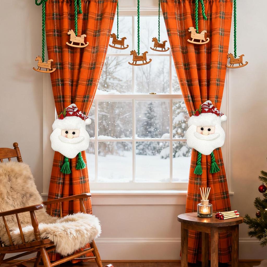 Drapery Tiebacks Christmas Fastening Decor Decorative Holders for Kitchen Living Room Bedroom Bathroom Entryway Workplace