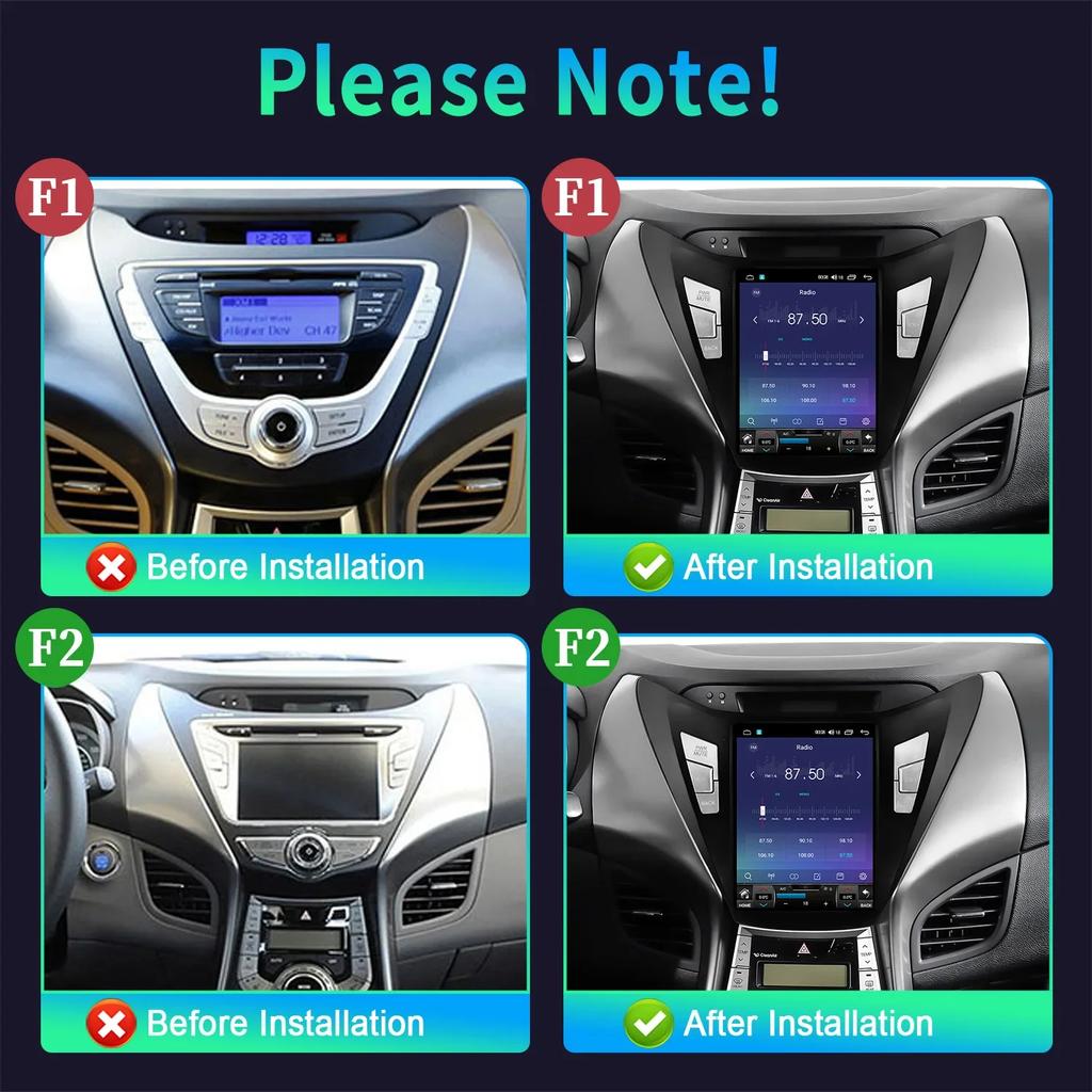 9.7inch For Hyundai Elantra Avante I35 2011-2013 Car Radio Multimedia Video GPS  Android 14  Navigation autoradio android avec G