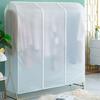 Floor-standing Double Pole Transparent Dustproof Clothes Rack Cover 