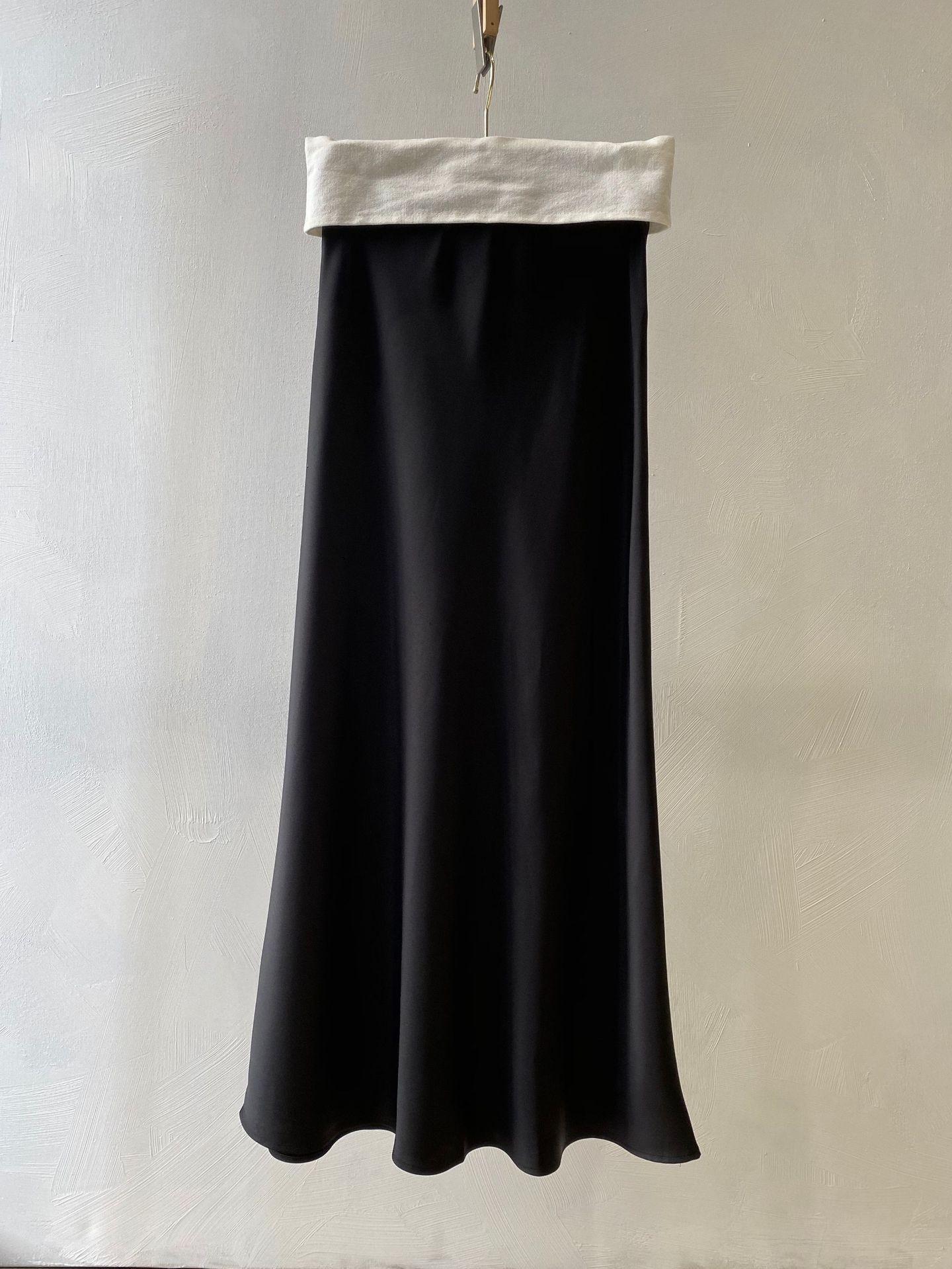 

Johnature Versatile Simple Mermaid Skirt Summer Chinese Retro Women Skirts S чорний