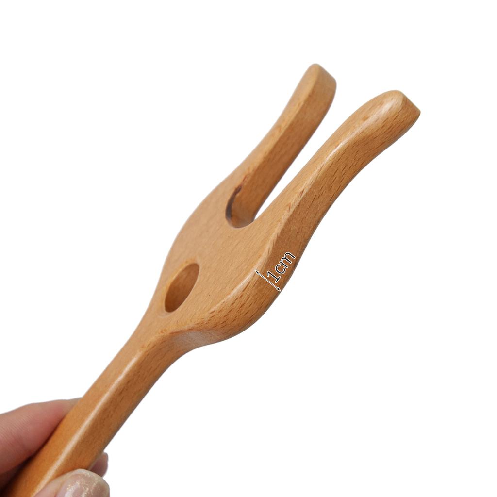 Wood Braiding Fork with Bent Tip Braiding Needle Wood Knitting Fork Braiding Tool Multifunctional Braiding Tool Set