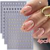 Hot Selling Star Nail Stickers Ins Style Silver Foil 8 Point Star Black White Self Adhesive Decals for Manicure
