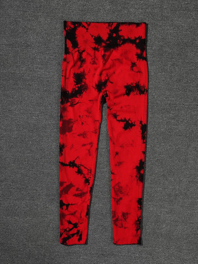 Women's High-Waist Tie-Dye Yoga Pants - European & American Style, Peach Hip-Lifting, Outerwear Fit