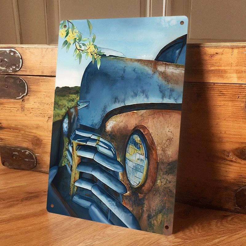 

1 piece of vintage car tinplate wall hanging, American country style home decoration, living room wall decoration, nostalgic car (as the picture,20x30cm)