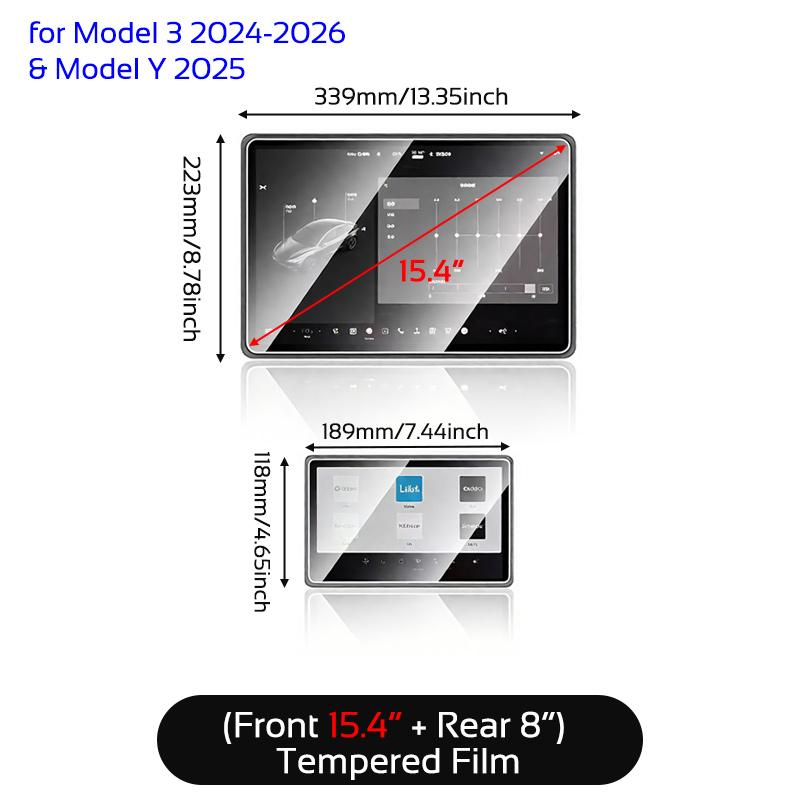 For Tesla Model 3 Highland 2024-2026 Y Juniper HD Tempered Glass Film Screen Protector Navigation Protective Cover Accessories