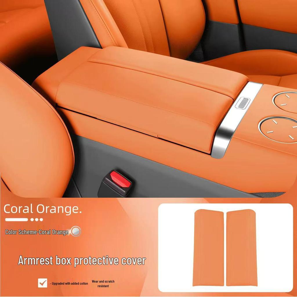Nappa Leather Booster Mat for Xiaomi YU7 Console Armrest, Car Interior Modification Accessory
