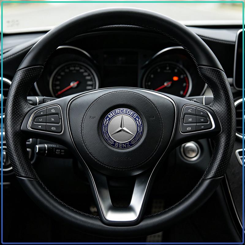 52MM AMG Affalterbach Tree Steering Wheel Emblem Sticker Glossy Resin Decor Decal Fit Mercedes Benz Sedan SUV Sports Car