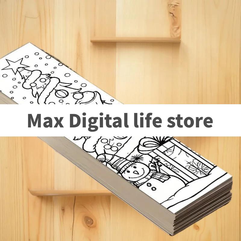 32Pcs Christmas Cartoon Bookmarks Minimalist DIY Line Filling Blank Bookmark Decorative Page Markers Gift For Book Lover