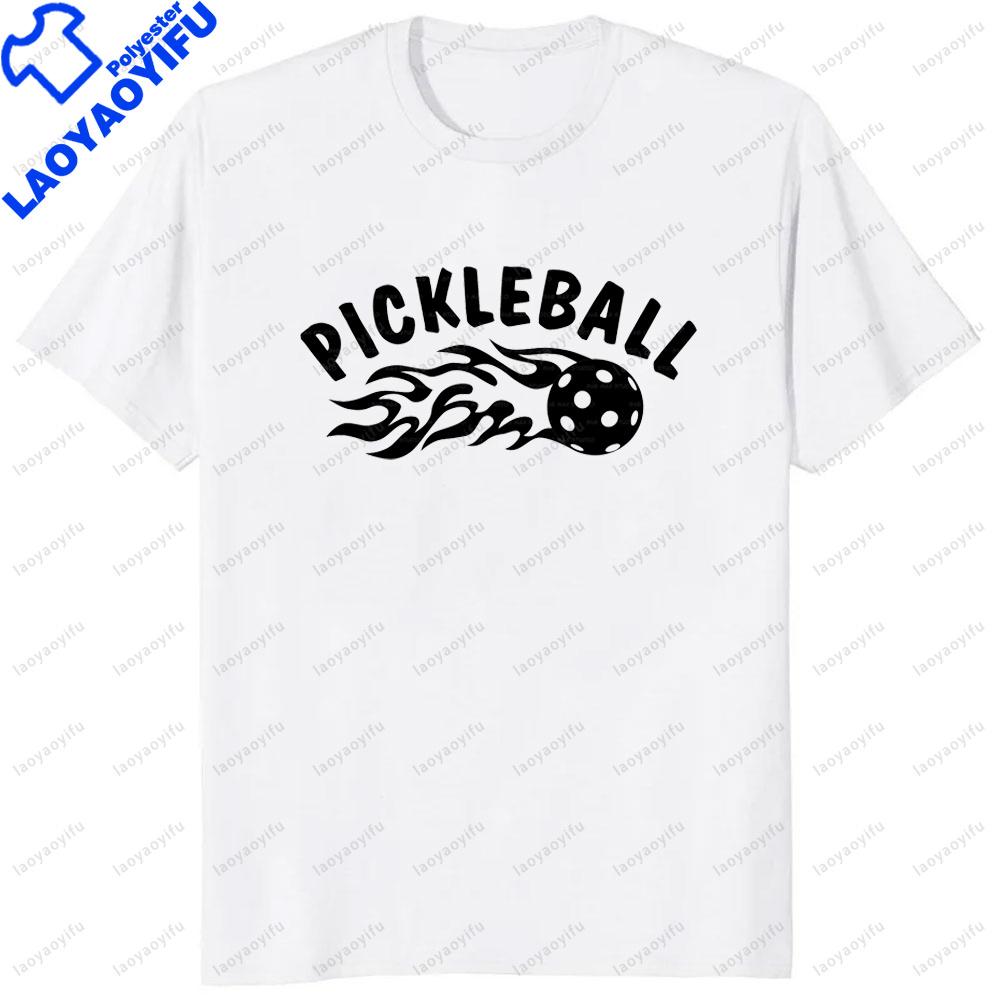 Pickleball Clipart Graphic Printed Sport Tshirt Casual Fashion Loose Breathe Comfort Oneck Unisex Tshirt Summer Y2k Unisex Tees