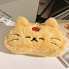 Kawaii Cat Printed Pencil Case Funny Cat Plush Cat Stationer Bag  Student Stationery