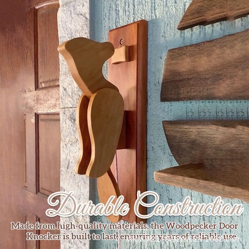 Retro Wooden Woodpecker Doorbell Fun Walnut Oak Knock Bell Wall Mounted Decorative Ringtone For Home Porch Entry Decor