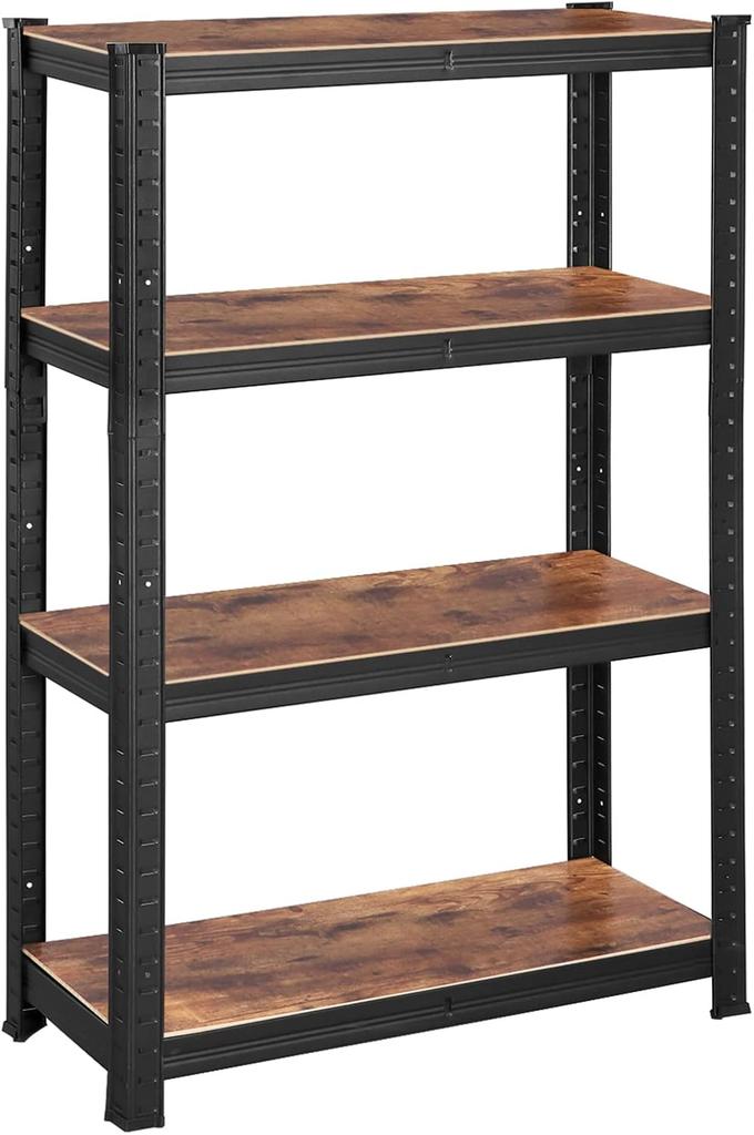 SONGMICS Shelving Unit, 40 x 80 x 160 cm, 520 kg Load Capacity (130 kg per Shelf), Industrial, Adjustable Storage Shelves, for Living Room, Kitchen