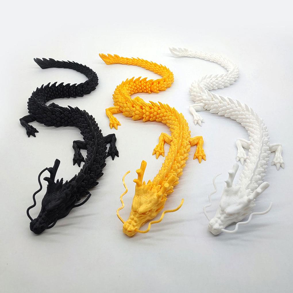45/30cm 3D Printed Chinese Dragon Shenlong Crafts OrnamentsToy Joint Movable Dragon Model Home Office Decoration Decor Gifts