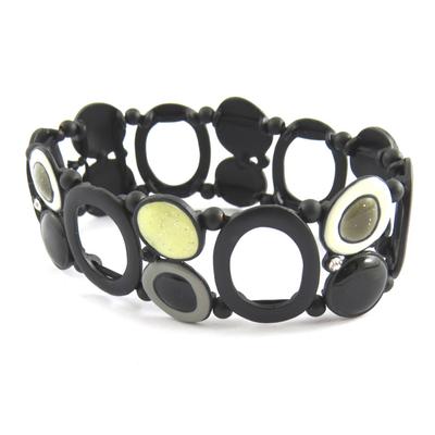 [J1933] - Designer-Armband 'Acapulco' schwarz beige