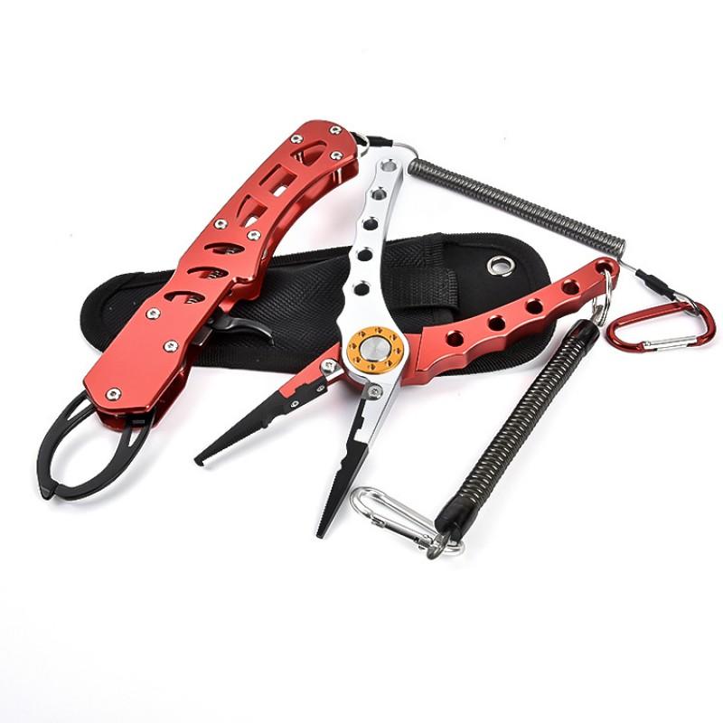 Stainless Steel Fishing Pliers Set With Fish Gripper Hook Remover Bass Pike Trout Lure Gear