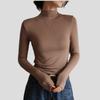 Simple Women's Modal Base Shirt Half-High Neck Pullover Base Shirt Slim-Fit Long Sleeve Stretch T-Shirt