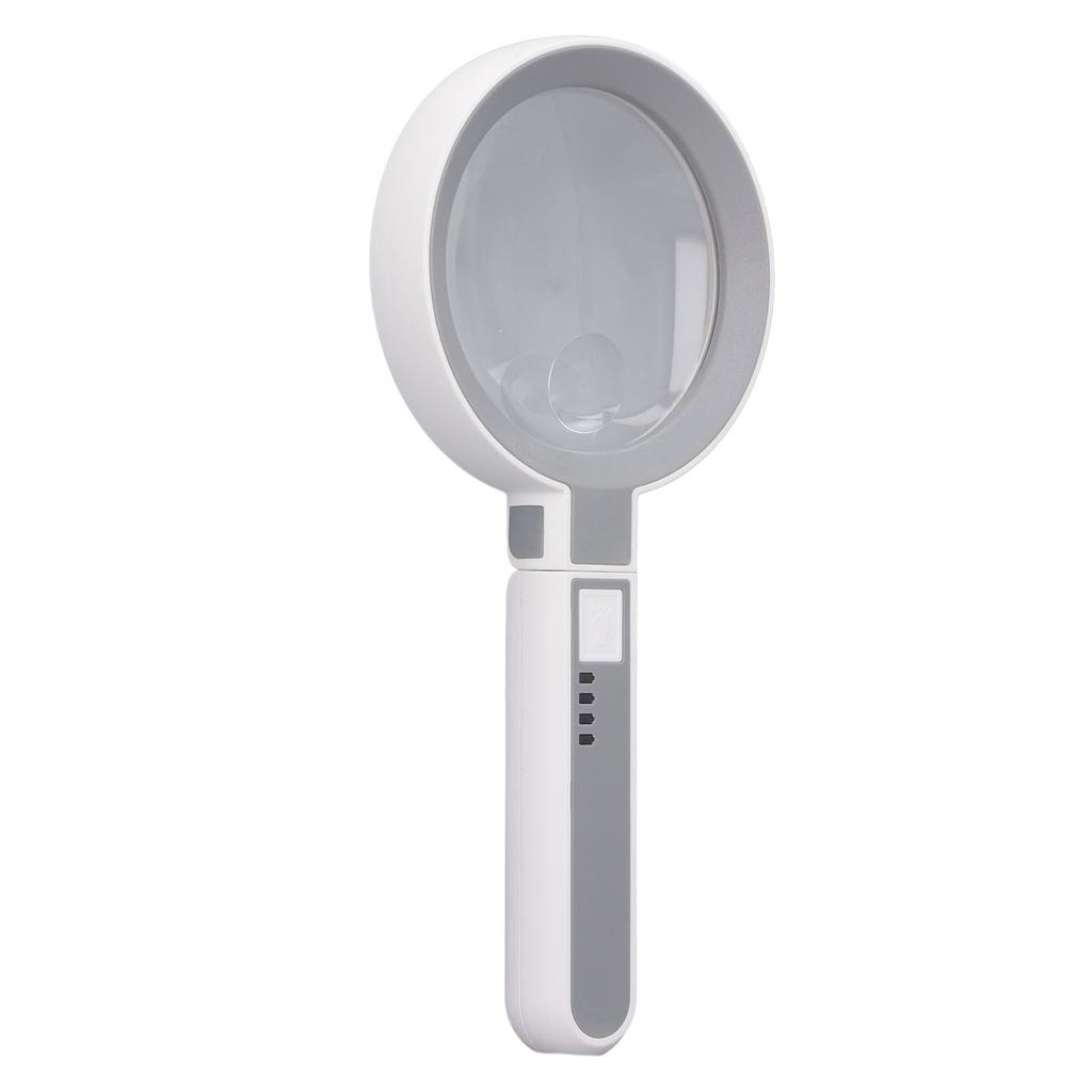 Magnifying Glass 5X 11X 18 LED Rechargeable 3 Brightness Levels Handheld Magnifier with Scale Folding Stand