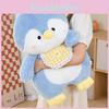Penguin Doll Plush With Checkered Scarf Decoration For Kids Play Gift And