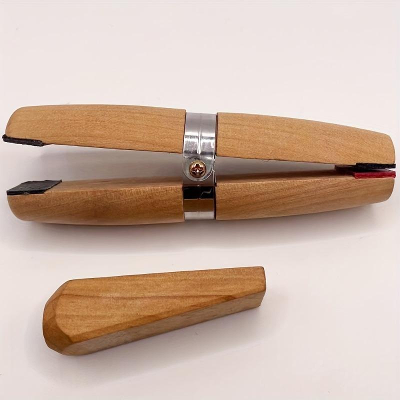 1 Set Wooden Ring Clamp Holder Professional Bench Jewelry Pliers Handcrafted Tool for Jewelry Making Stone Carving and Repair.