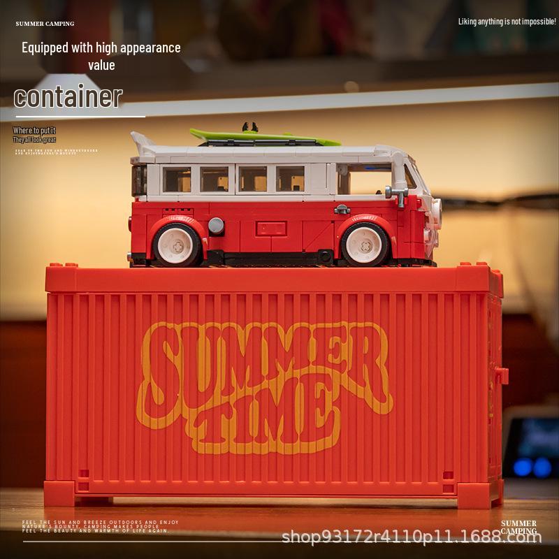 Pinbo PB8807 RV Camper with Cargo Container Building Blocks Toy