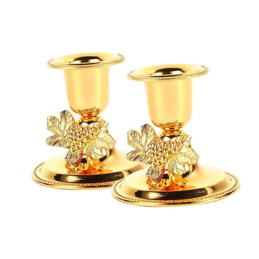 2Pcs Candlestick Holder Ornament Mantel Decoration Taper Candle Holders for Wedding Reception Halloween Hotel Holiday Fireplace