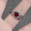 Vibranting Color Sturdy Alloy Butterfly Heart Crosses Rings Jewelry Accessory for Daily Wear and Parties 8pcs Set