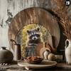 Raccoon Metal Tin Sign 8 Inch Round Wall Decor Art Rustic Vintage Home Hanging