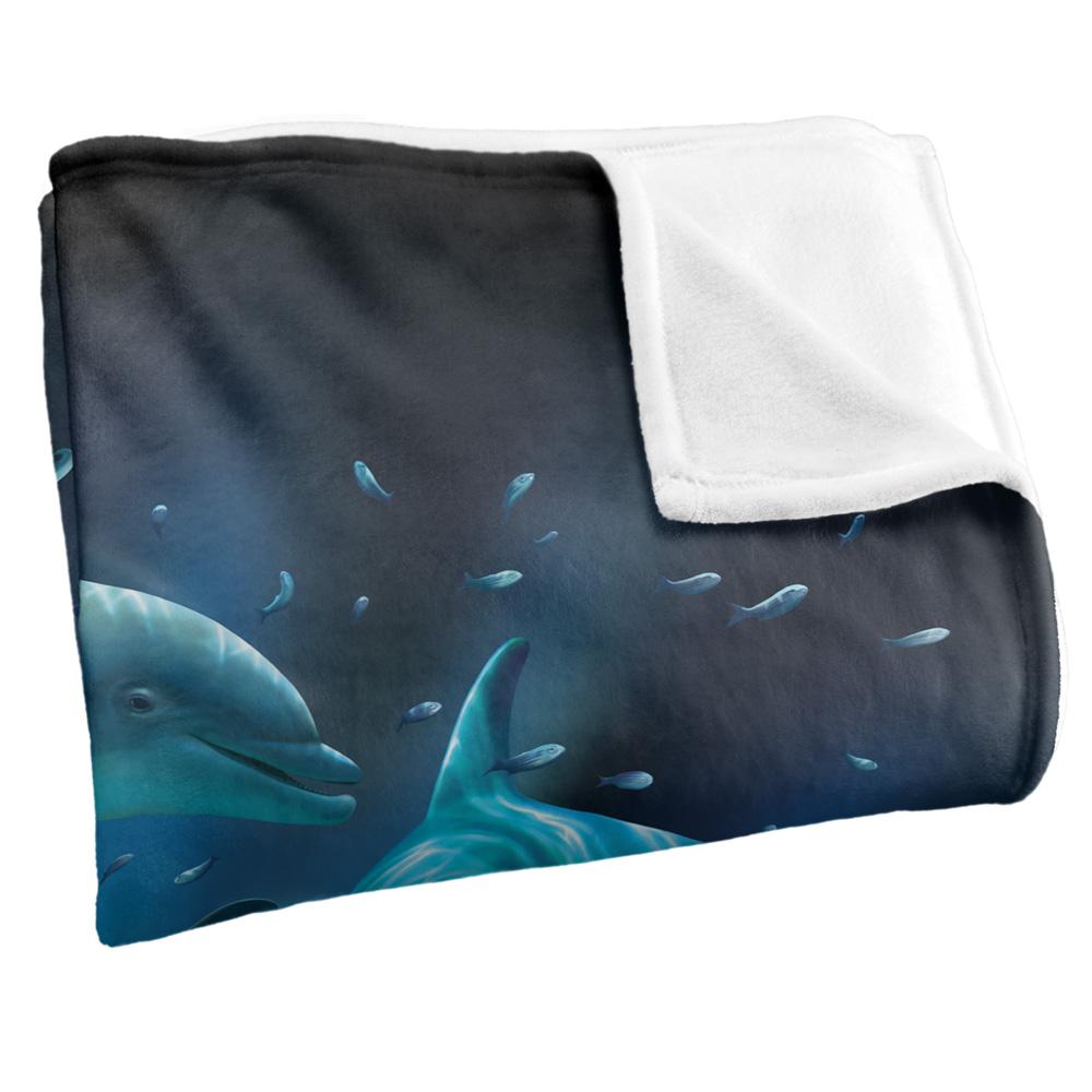 Royce McClure Silky Dolphin Twister Dark Water Supersoft Blanket