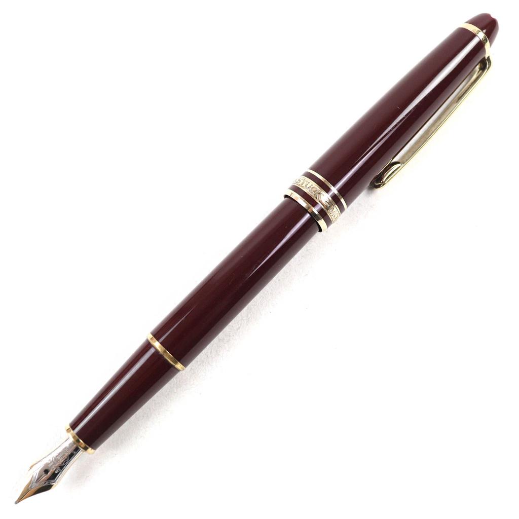 Great MONTBLANC Fountain Pen Meisterstck Classic Logo Engraved White Star 14K Used