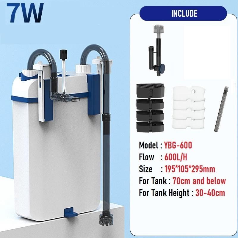 Подвесной фильтр со встроенным сборником пены Универсальный фильтр Фильтр для аквариума Оборудование для очистки YBG-600