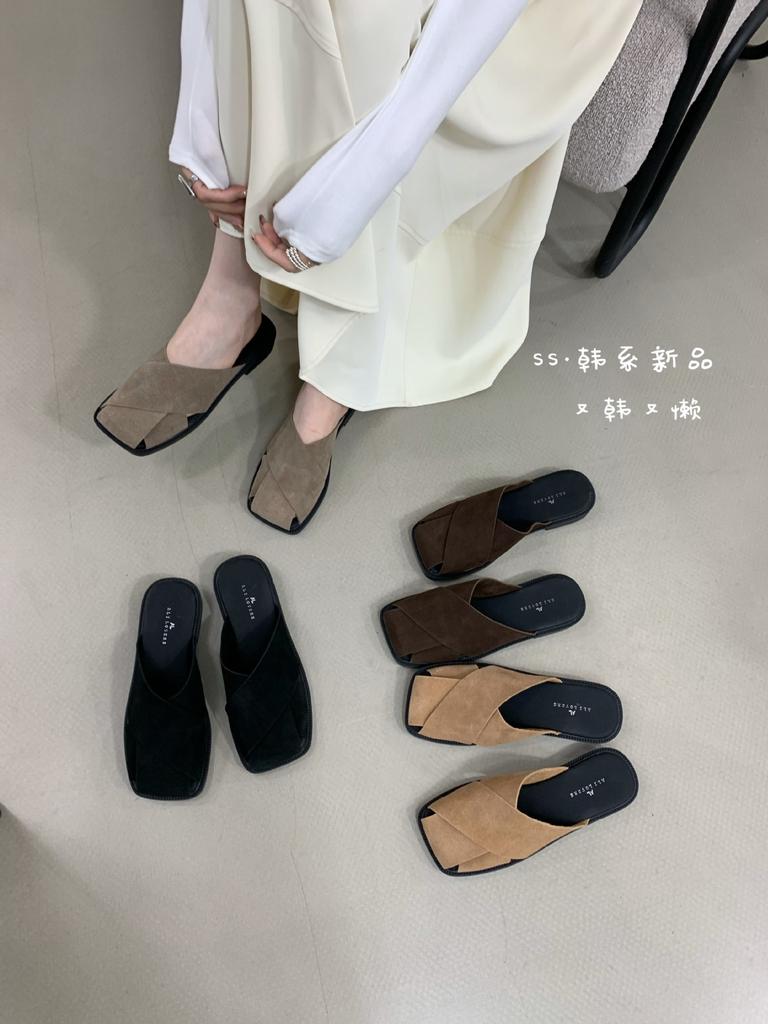 Baotou half slippers women's outer shoes spring and summer 2025 new lazy slippers soft-soled muller shoes